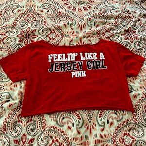 PINK® Rutgers University red crop top (LARGE)